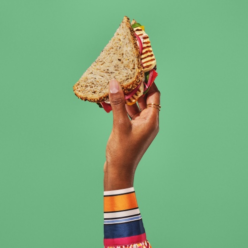 Frankie Turner Bertinet Advertising London Hand Model Sandwich Square